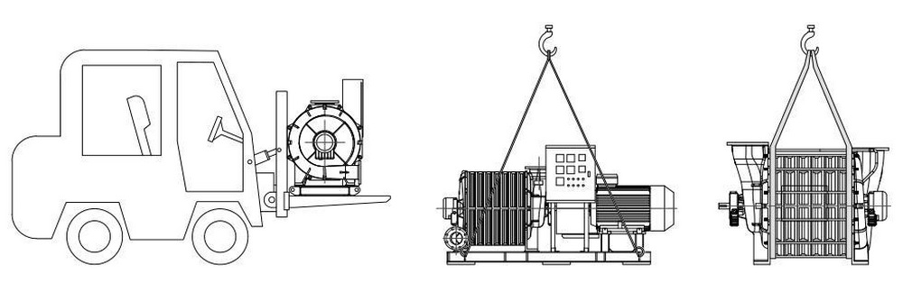 Installation and pipeline connection of multistage centrifugal blower