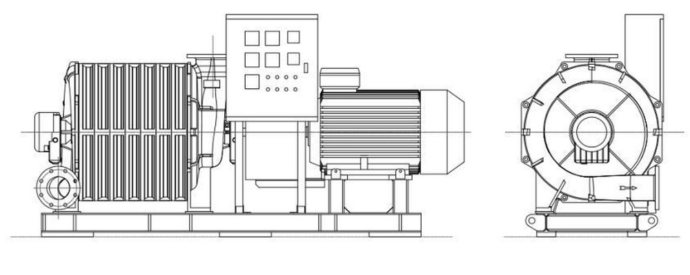 Installation and pipeline connection of multistage centrifugal blower