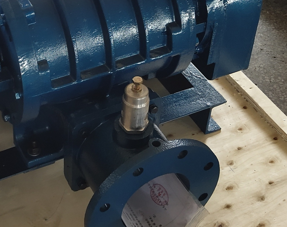 Installation and adjustment of safety valve of three lobe roots blower